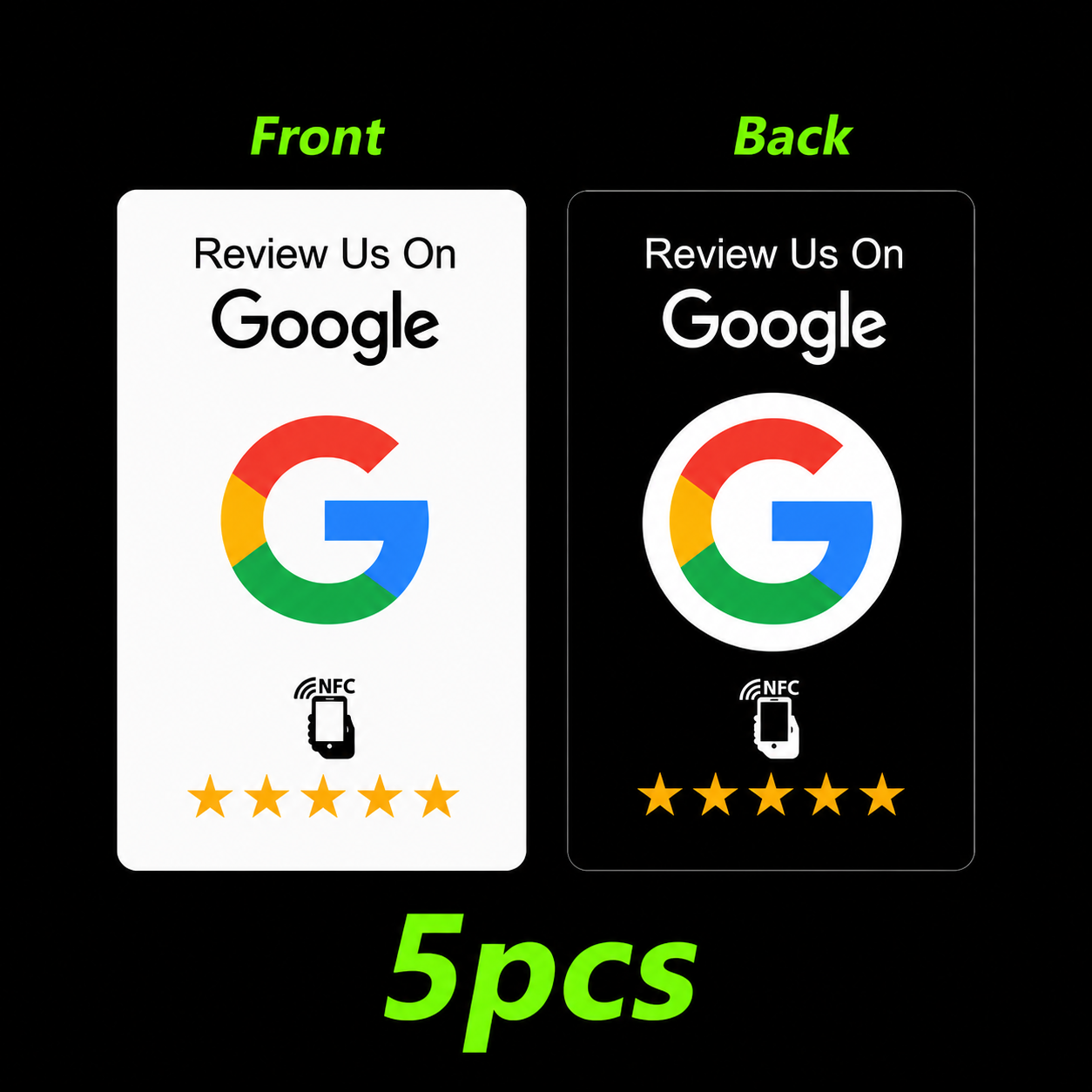 Reusable Google Reviews NFC Card 1/5/10pcs